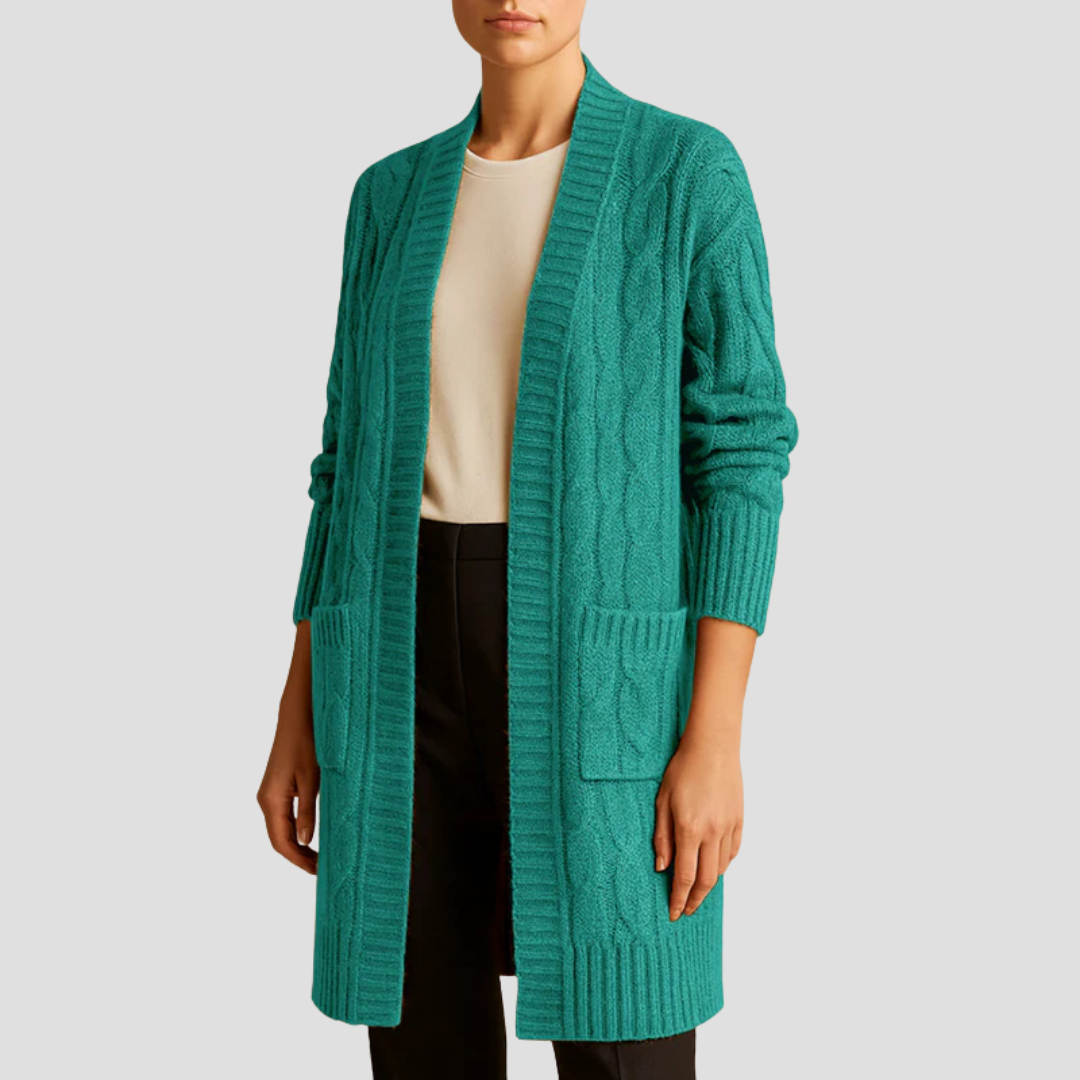 Long Cable Knit Cardigan