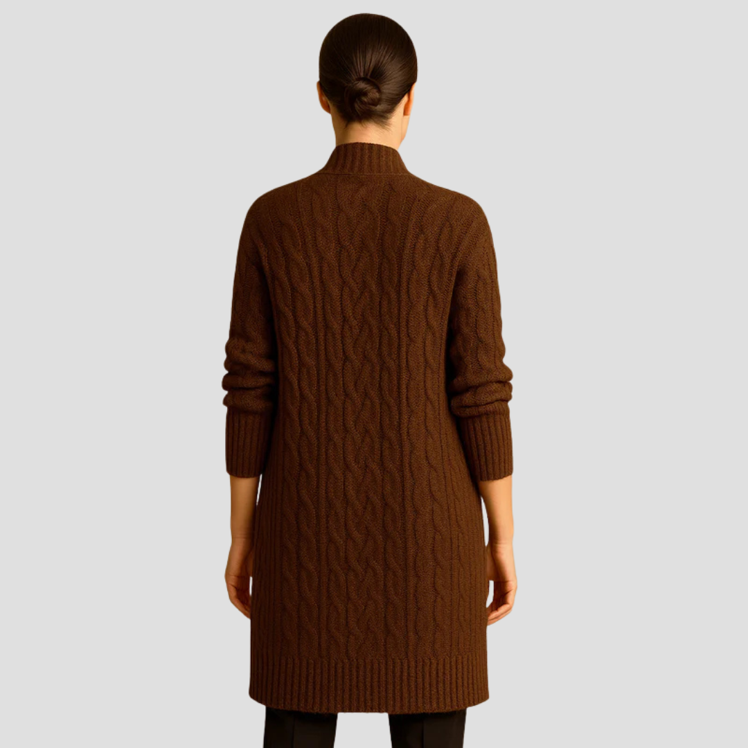 Long Cable Knit Cardigan