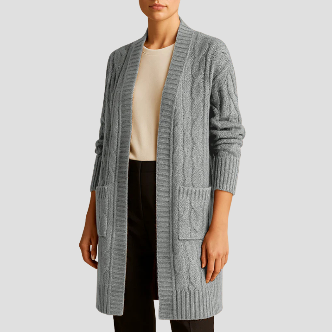Long Cable Knit Cardigan