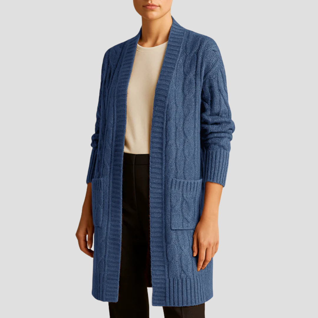 Long Cable Knit Cardigan