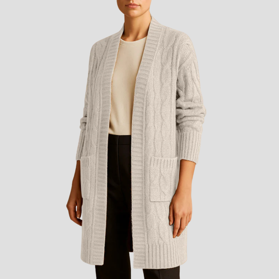 Long Cable Knit Cardigan