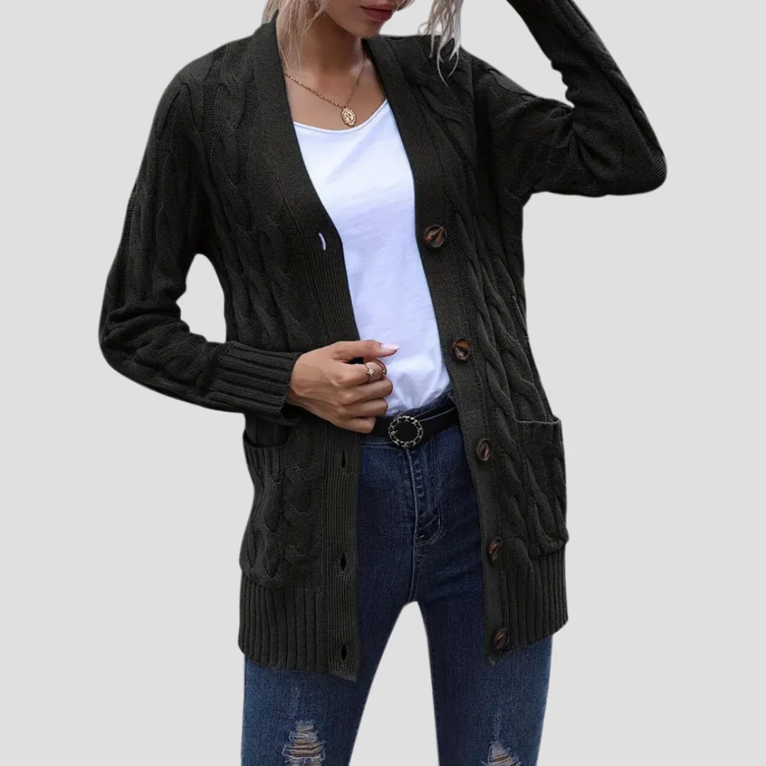Heather | Cable Knit Cardigan