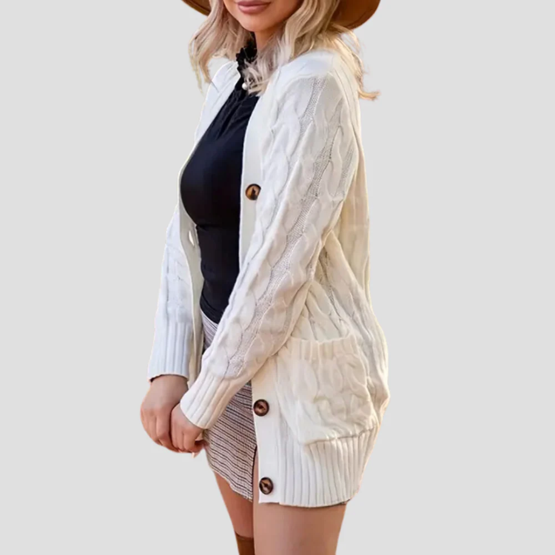 Heather | Cable Knit Cardigan