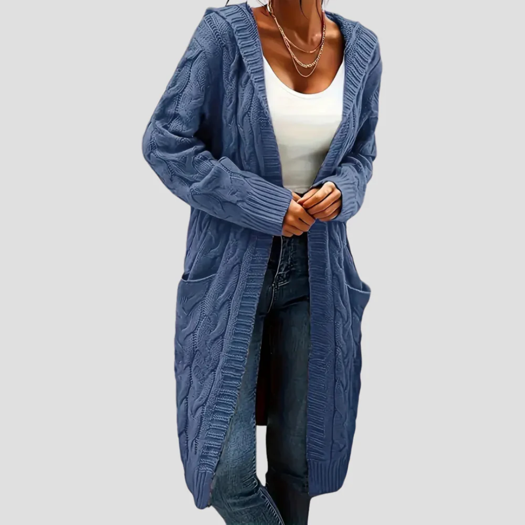 Janet | Long Cable Knit Cardigan