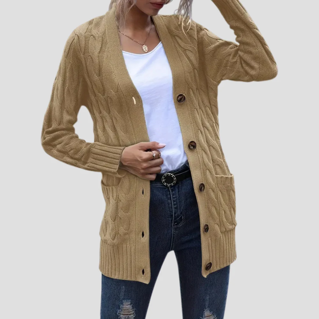 Heather | Cable Knit Cardigan