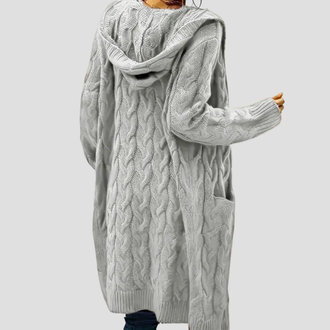 Janet | Long Cable Knit Cardigan