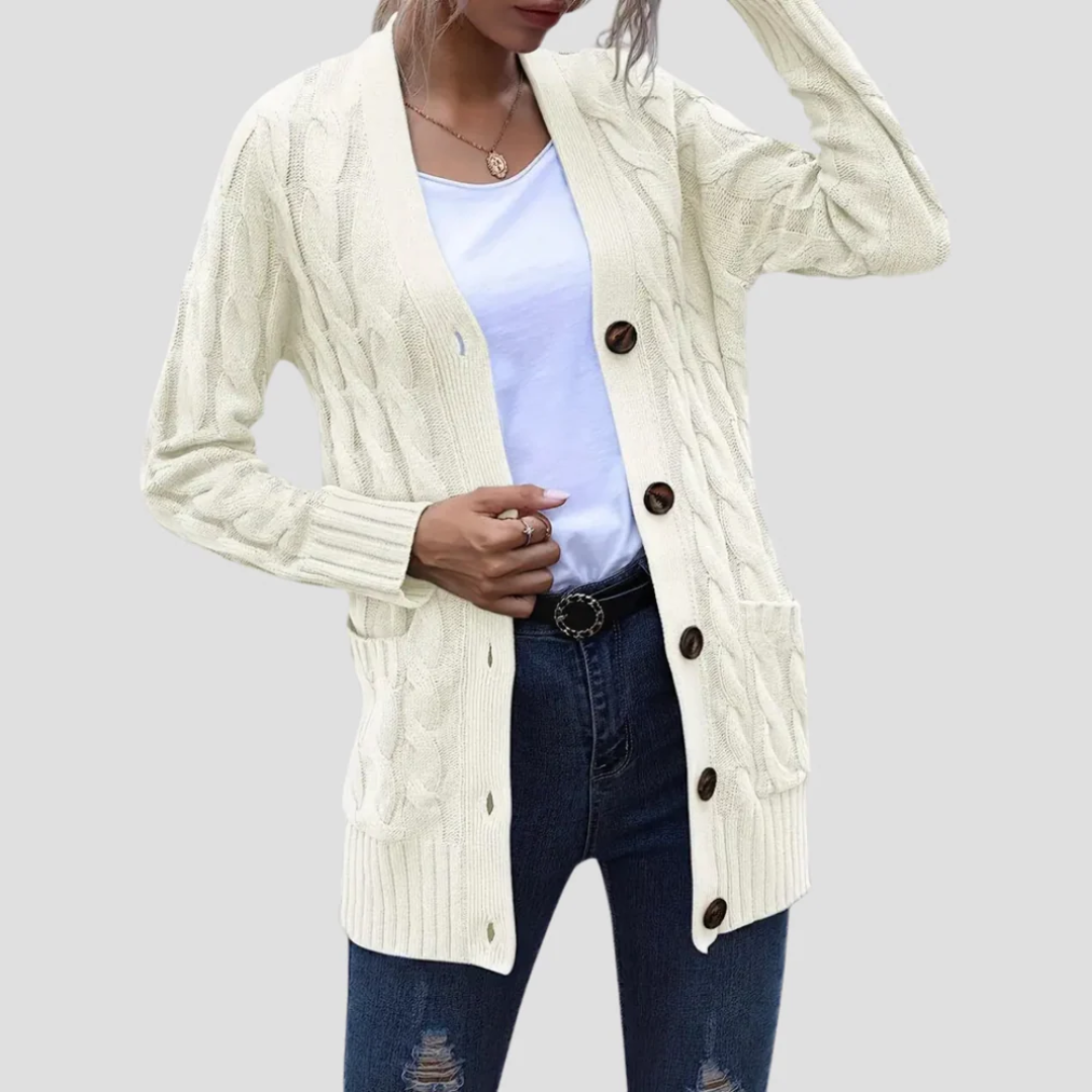 Heather | Cable Knit Cardigan