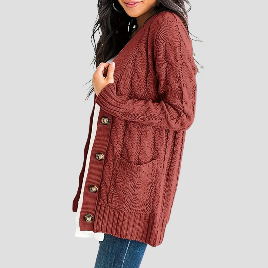 Heather | Cable Knit Cardigan