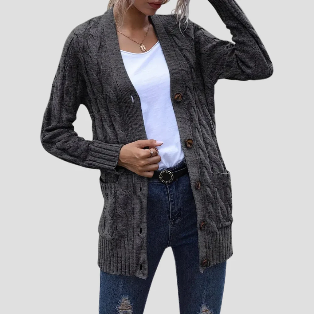 Heather | Cable Knit Cardigan